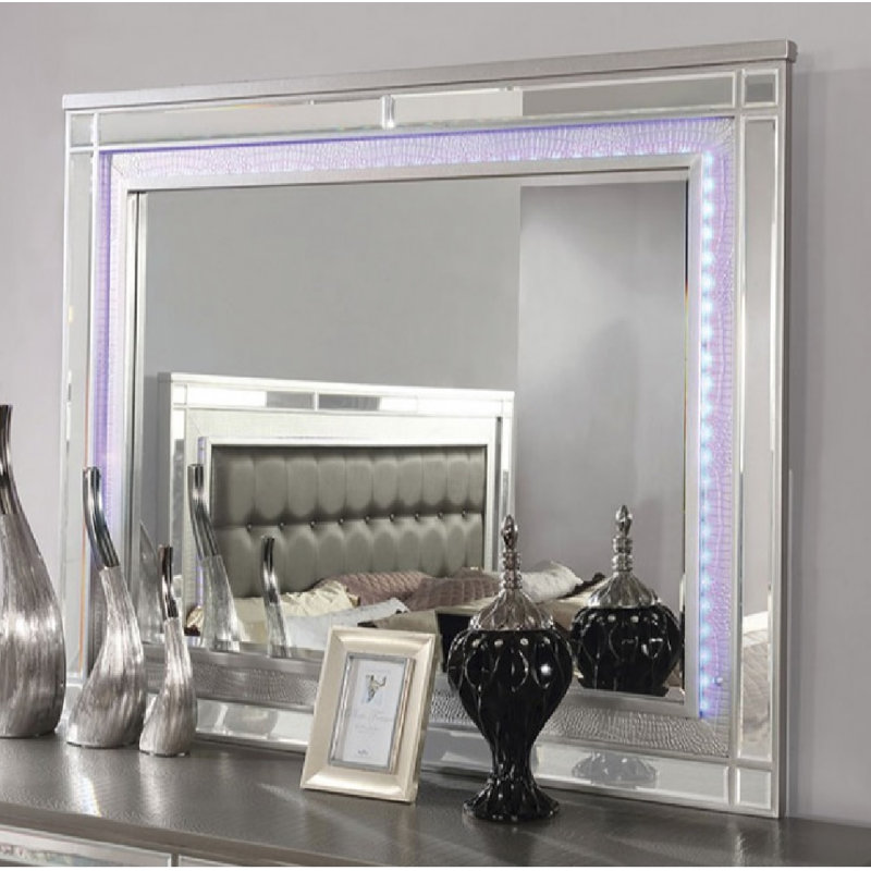 Haxby Wood Wall Mirror, Silver