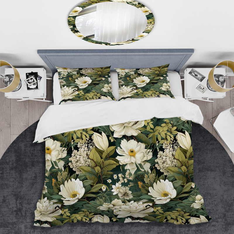 Ensemble de housse de couette Zen Garden Oasis II, Housse de couette pour grand lit et 2 taies décor