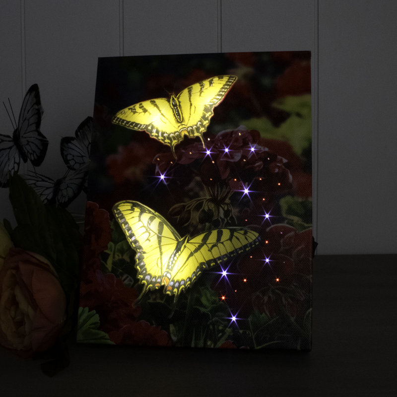 Majestic Butterflies 8X6 Lighted Tabletop Canvas