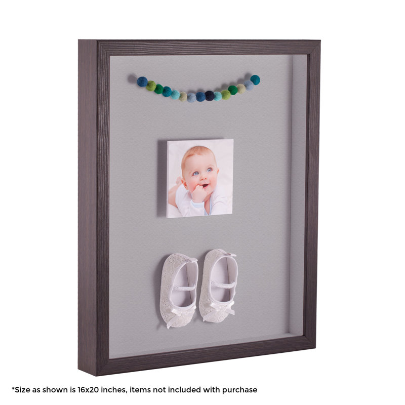 Wood Matte Shadow Box Picture Frame, Light Gray