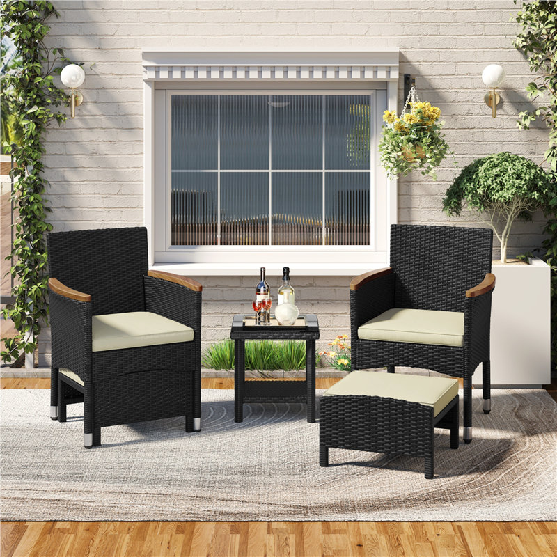 Outdoor Wicker Conversation Set Patio Furniture Set for Garden