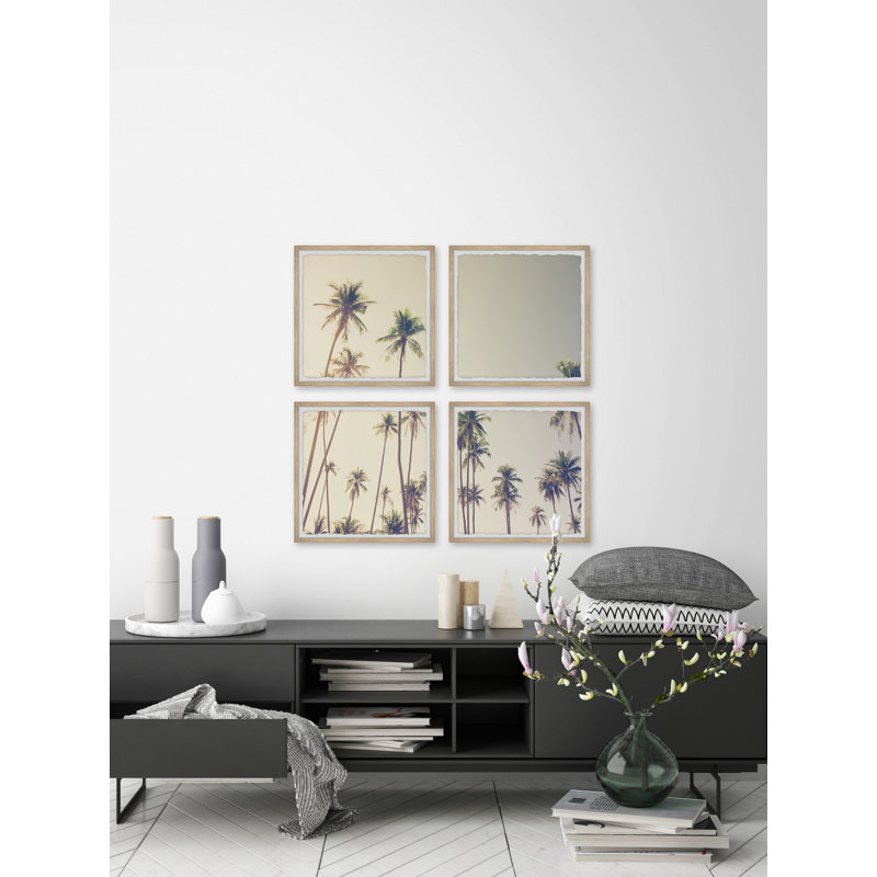 Palm Cool Breeze - 4 Piece Single Picture Frame Print Set, 45" H x 45" W x 3.81" D