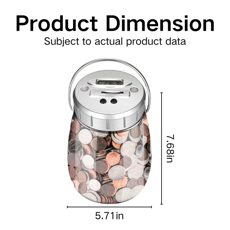 Piggy Bank Coin With LCD Counter For All US Coins
