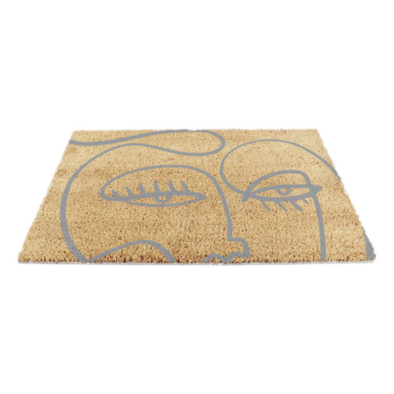 Aoise Kitchen Mat, Grey/Orange