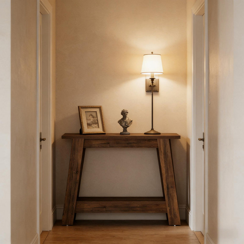 Rustic Console Table,2-Tier Entryway Table,Narrow Sofa Table