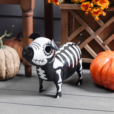 Cochon squelette d'Halloween en métal