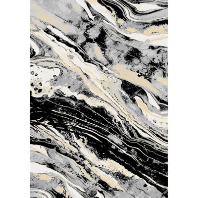 Galaxy Series Abrstract Black/Gray/Ivory/Beige Area Rug