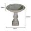 Bains d'oiseaux | Baignoire piédestal de 23,8 po de hauteur pour jardin traditionnel | Ciment béton | Piédestal à un niveau