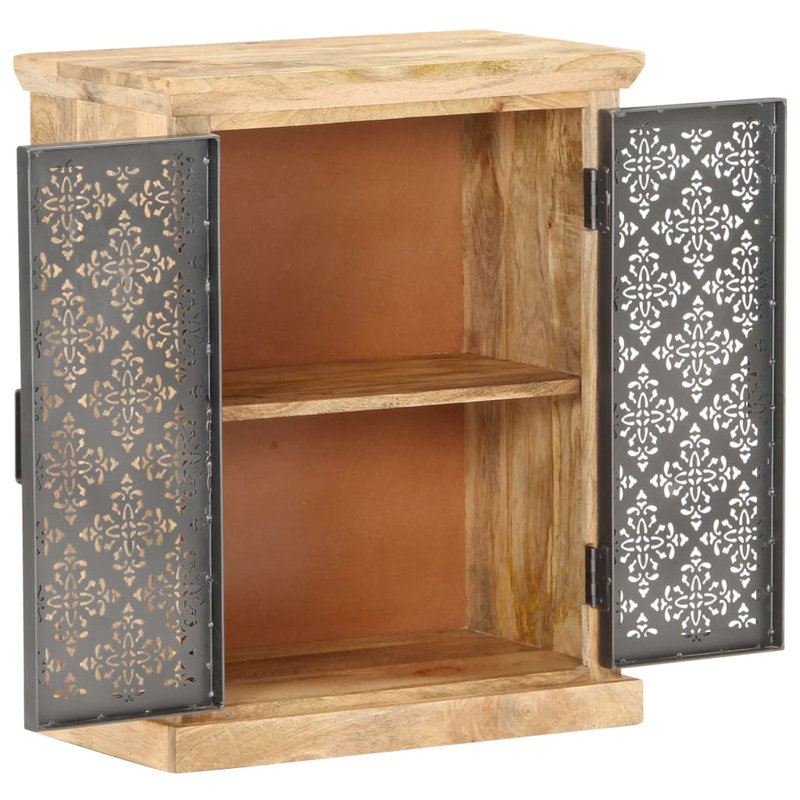 Sideboard with Steel Doors  Solid Mango Wood