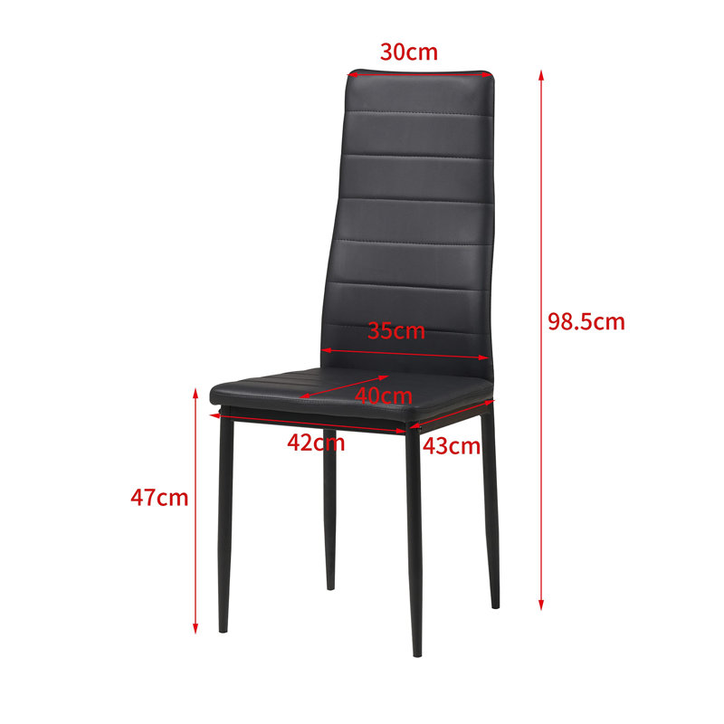 Blaydin 98.5cm H Metal Stacking Side Chair in Black
