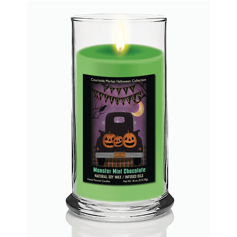 Bougie en verre Status de 510 ml (18 oz) contenant un camion noir pour l'Halloween