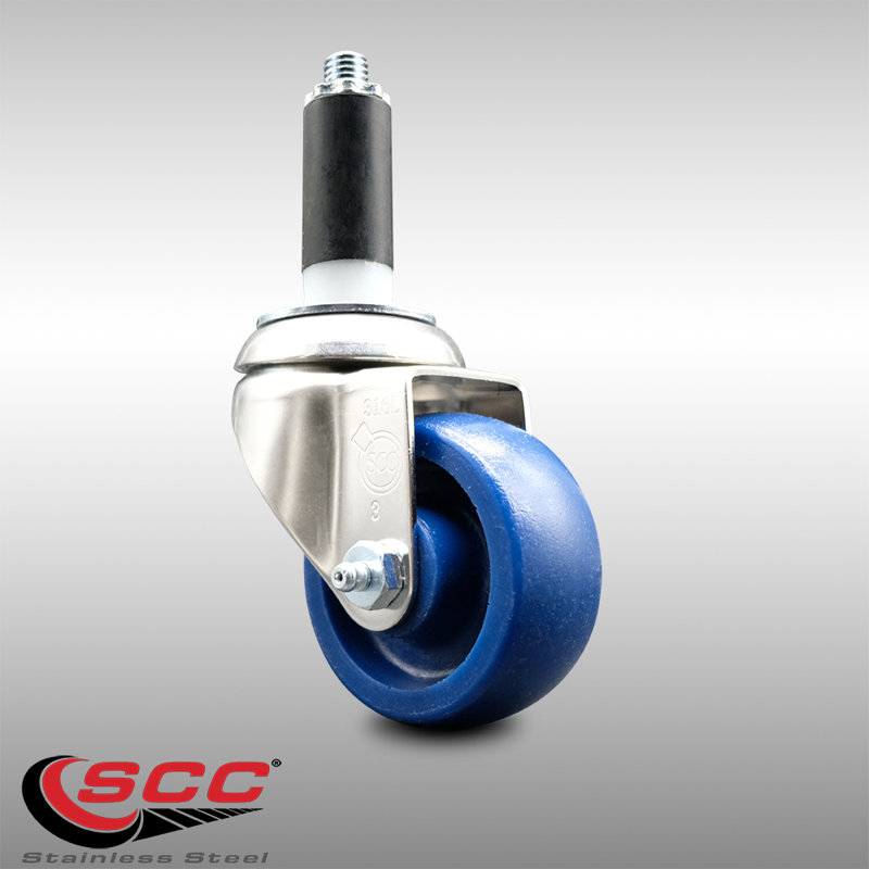 Roulettes pivotantes extensibles en polyuréthane 316SS