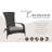 Patio Sense Coconino Wicker Chair All Weather Adirondack Style Chair Grey Outdoor Cushion Included - Black