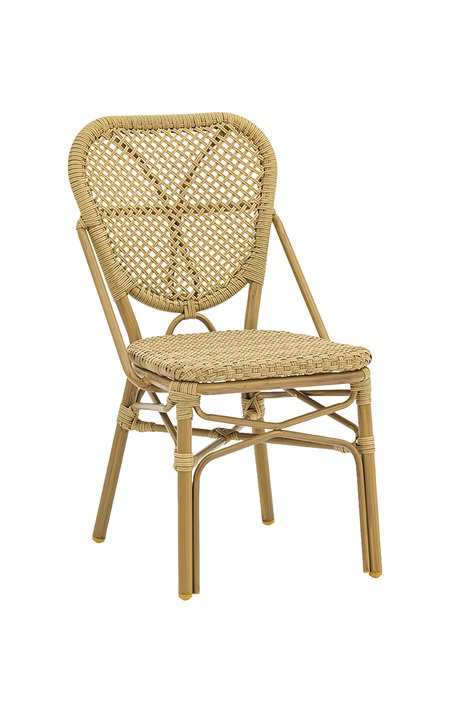 Chaise sans accoudoirs d'extérieur en aluminium avec assise et dossier en polyester tissé, ..