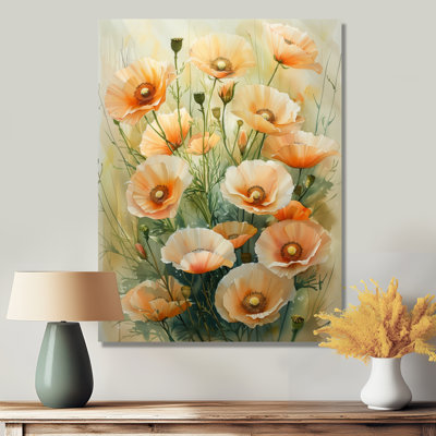 «Yellow Poppies Whispers Of Love III», impression d'art mural coquelicots