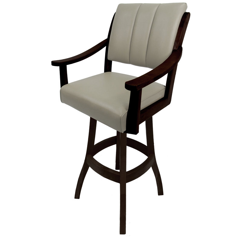 Tabouret pivotant Adaly, Black/Beige, Tabouret de comptoir (siège d'une hauteur de 26 p