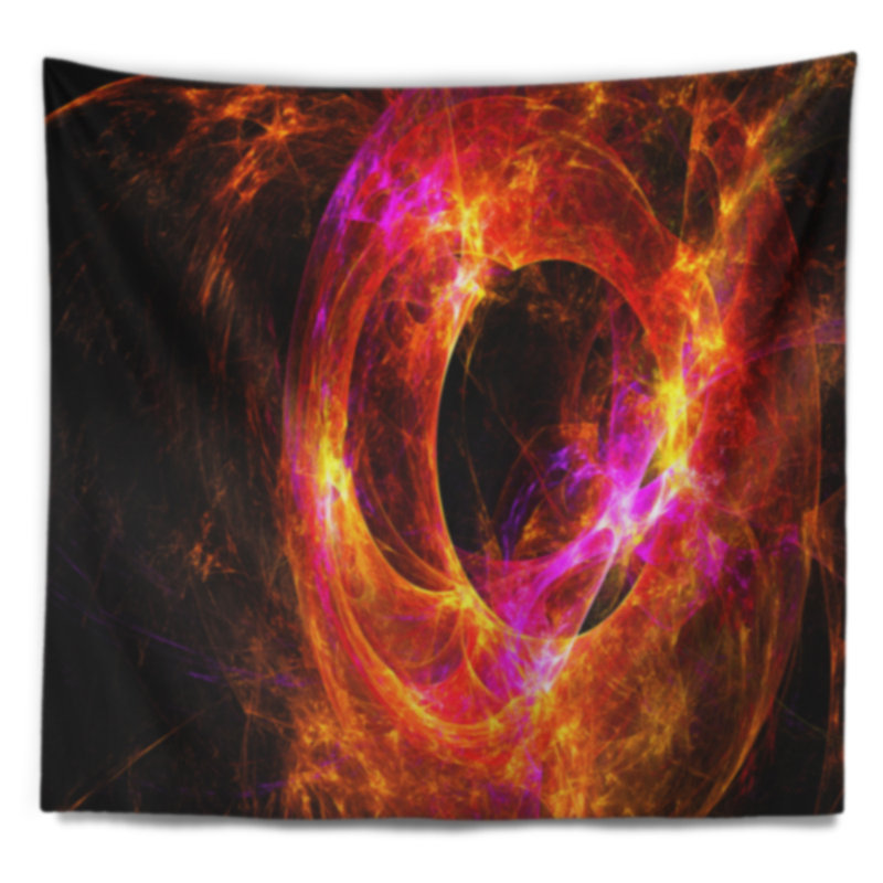 Tapisserie rouge sphérique lointaine galaxie Abstract, H 32 po x l 39 po