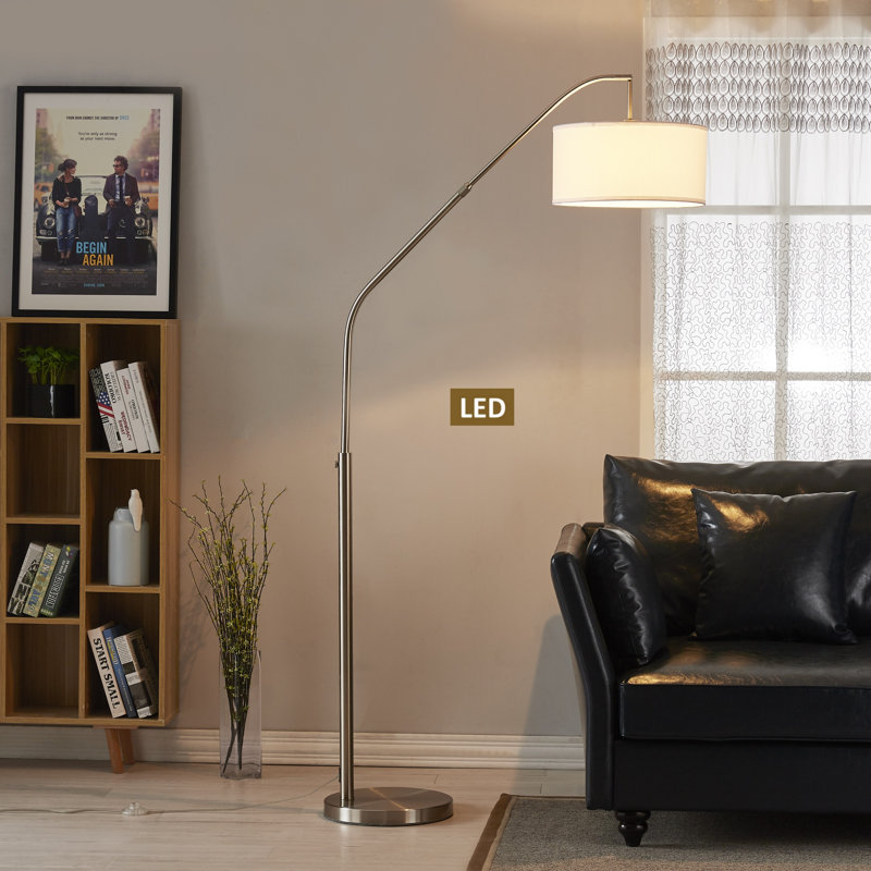 Lampe sur pied en arche 80" Choate, Nickel satiné