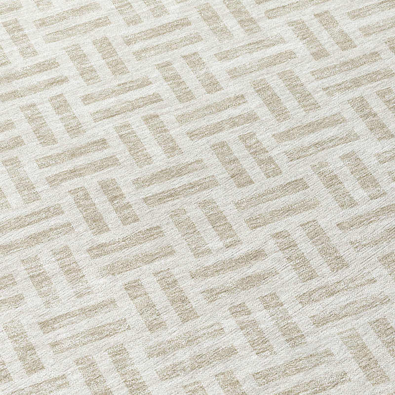Ivory Geometric Flat Woven Indoor/Outdoor Rug 2'6" x 3'10"