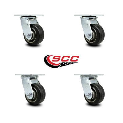 Rubber on Aluminum Wheel Swivel Caster with Roller Bearings
