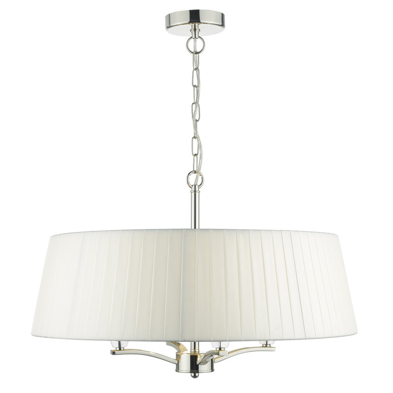 Berkshire 4 - Light Drum Chandelier, Polished Nickel, Ivory