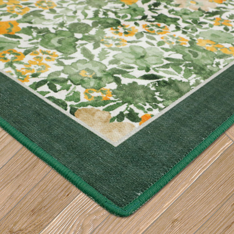 Laura Ashley Loveston Machine Washable Imagine Printed Chenille Rugs 1-Piece, Rectangle 8' x 10'