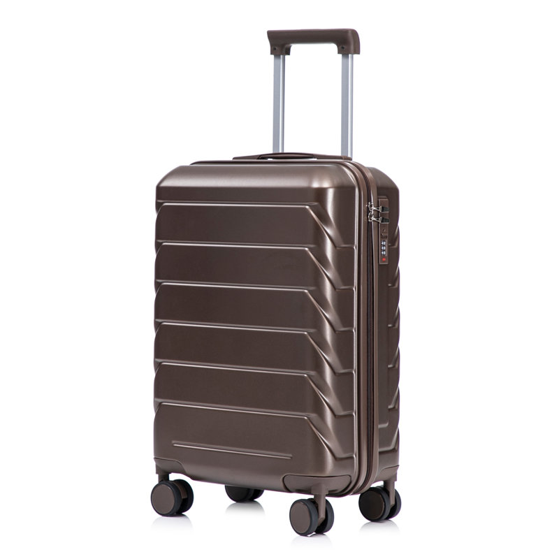 Bagages à carreaux rigides de 20 pouces en ABS - Surface résistante aux égratignures, quatre roulettes multidirectionnelles, avec serrure à combinaison.