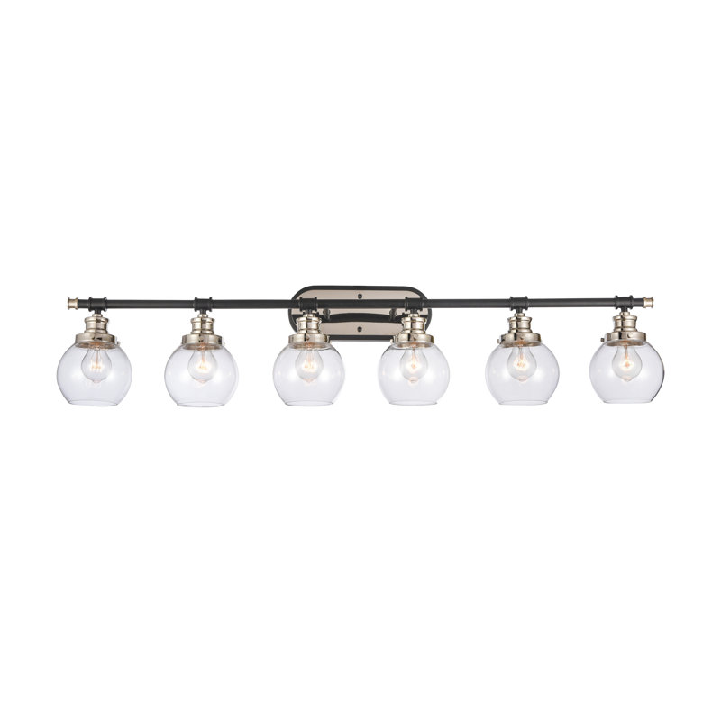 Arnecia 6 - Light Dimmable Vanity Light, Seedy, Black Polished Nickel