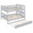 Full Over Full Bunk Bed With Twin Size Trundle And Ladder-Gray-448681595