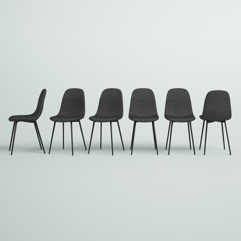 Noelle 18'' H Fabric Upholstered Metal Side Chair, Black