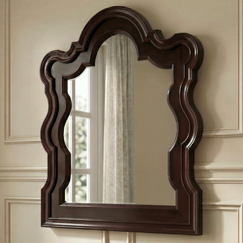 Miroir Faxon noyer foncé, Brown