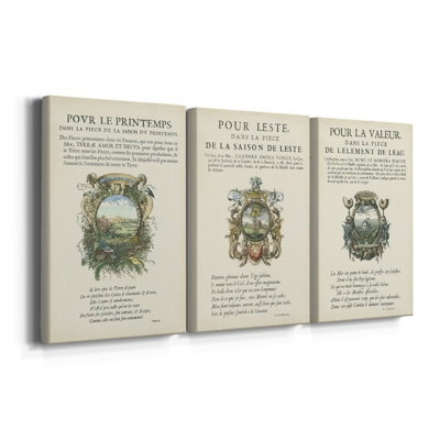 Ex-libris imprimé V - toile tendue sur mesure - 3 pièces