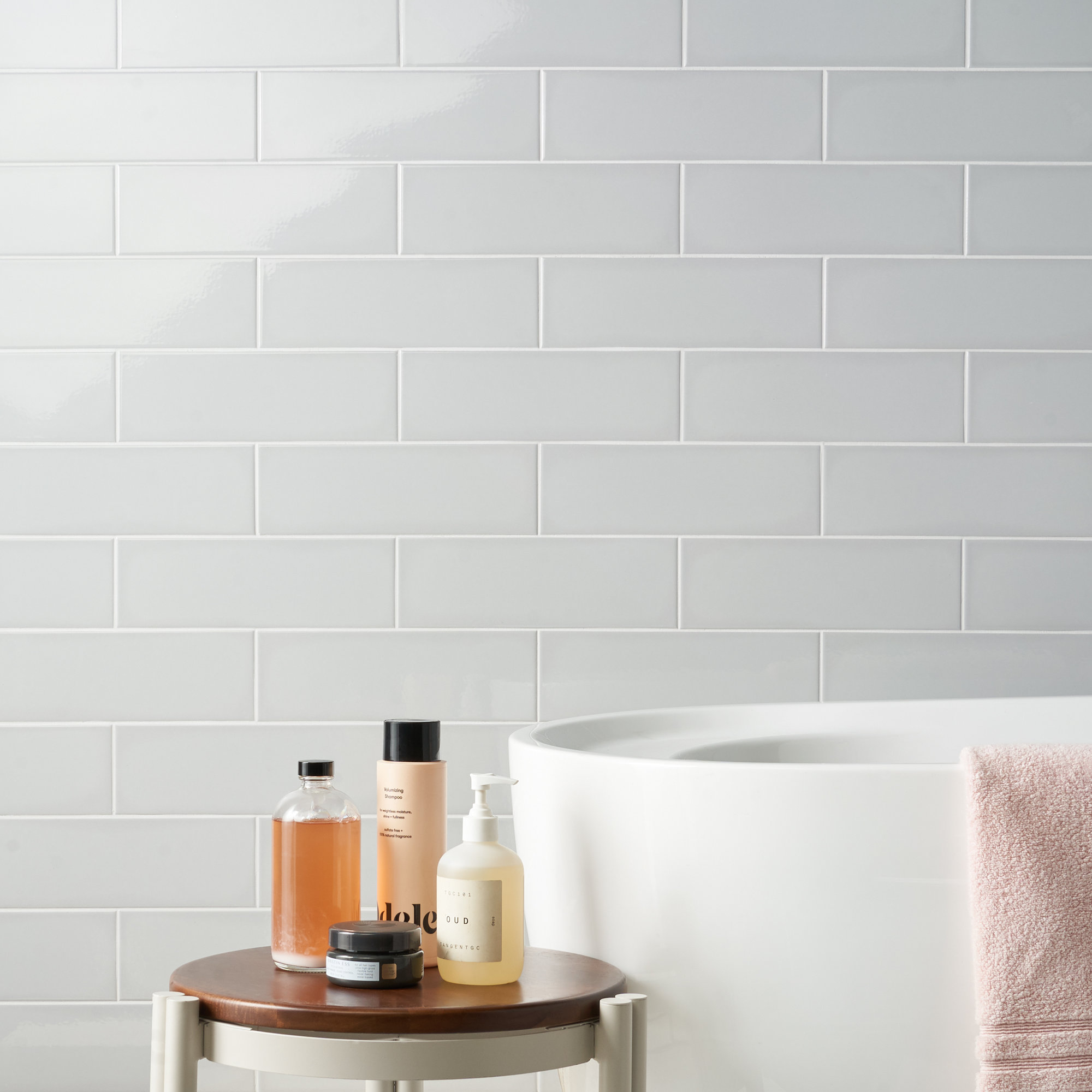 Remington 3.93 in. x 11.81 in. Polished Porcelain Subway Wall Tile (13.55 Sq. Ft. / Case), Light Gray