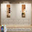 Armoire-penderie Armoire avec miroir et lumière RVB, armoire de rangement en bois à 3 portes avec tiroirs, tringle et compartiment de rangement-1539969214