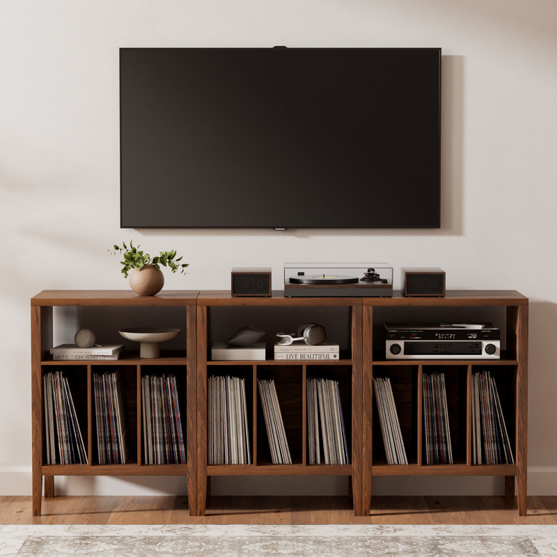 Farmhouse Wood  Record Player Stand  For Bedroom, Living Room, Brown
