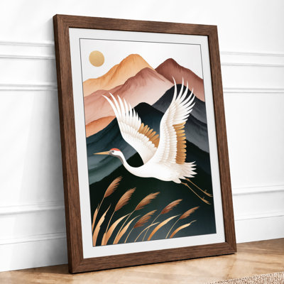 Crane In Flight Minimalist - Print