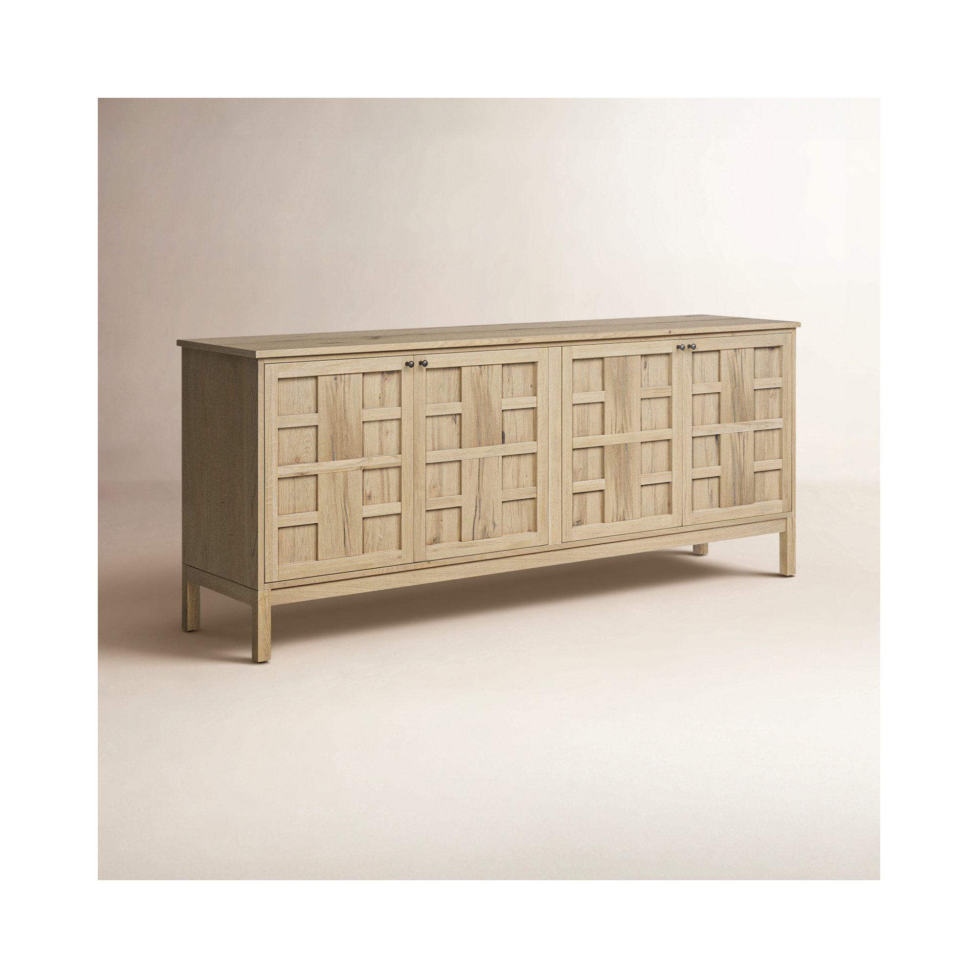 Colina Sideboard-Smoked Black, Aged Natural Oak