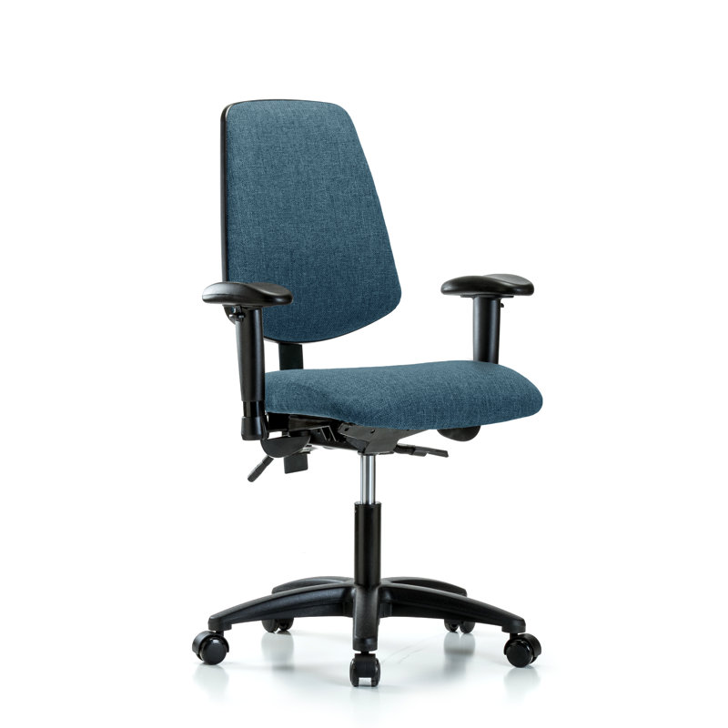 Desirae Task Chair, Blue, Casters, No Tilt Feature