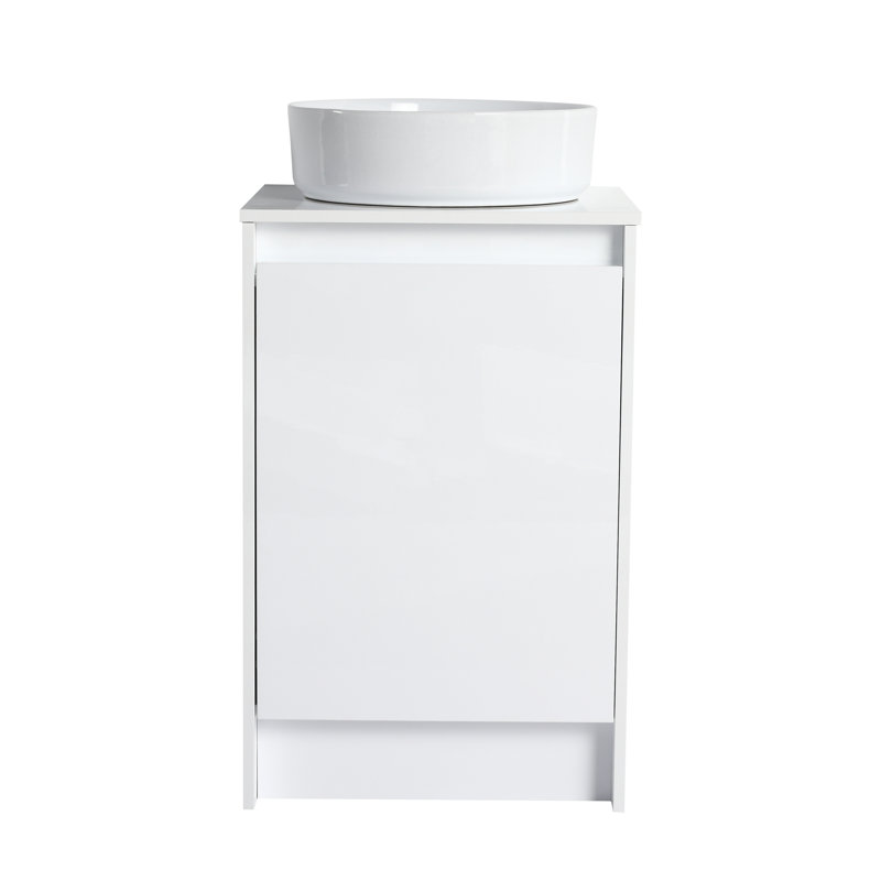 Armoire de salle de bain autoportante 20 "avec lavabo en céramique d'art
