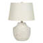 H 20 po, lampe de table, béton crème, abat-jour ivoire / crème