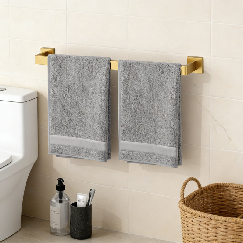 15-Piece Brushed Gold Bathroom Accessories Set, Stainless Steel Wall Mounted Hardware Includes Towel Bars, Rings, Toilet Paper Holder And Hooks, Rust-Resistant For Modern Bathroom Organization