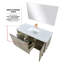 Meuble-lavabo rustique en acacia 48 po X P 20 po , Comptoir en quartz blanc, ensemble de robinets en or rose et Miroir