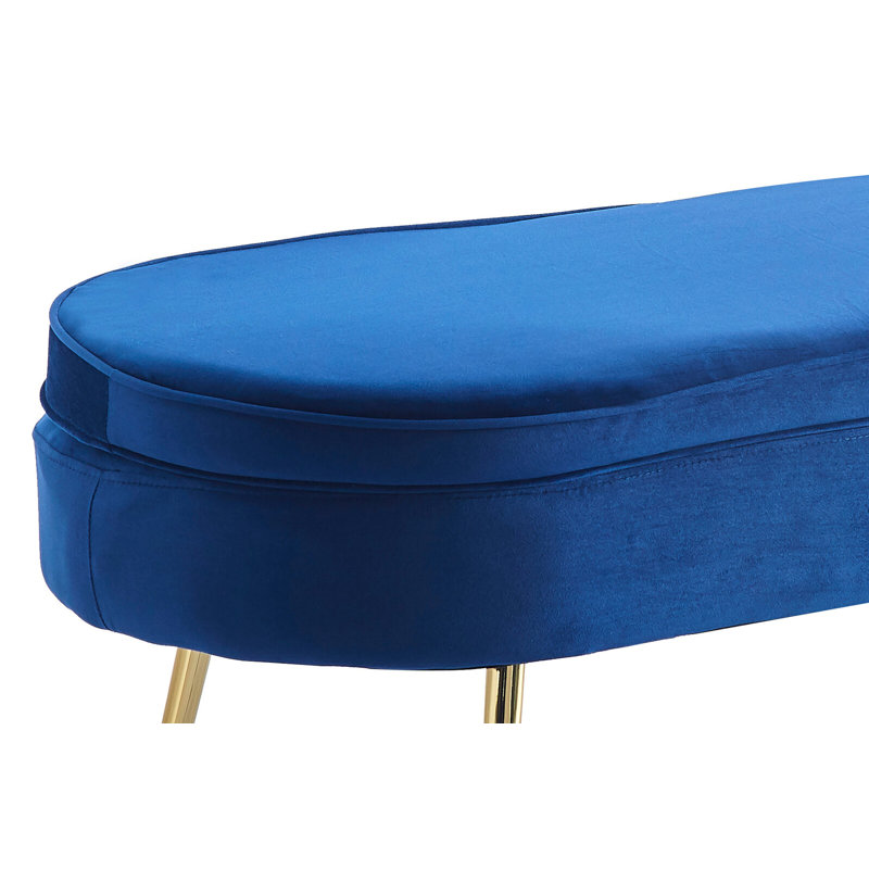 Hiren 99cm Wide Velvet Oval Footstool Ottoman