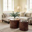 Ensemble de 2 tables basses gigognes rondes, table d'appoint en forme de souche d'arbre, sans assemblage, table d'appoint rustique à grain de tourbillon naturel pour le salon, maison de campagne Wabi-Sabi