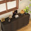 Buffet décoratif 4 portes moderne noir avec tablettes réglables