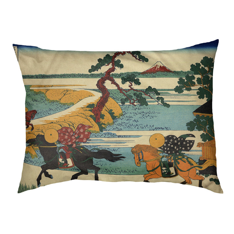 Coussin décoratif Carstens Katsushika Hokusai Sekiya à Sumida River, L 19,5 po x l 29,5 po