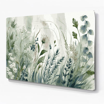 «Botanical Scandinavian Botanical Prints», art mural en métal brun