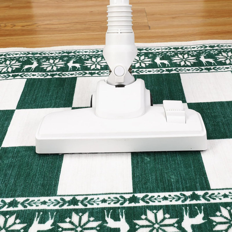 Runner Rug, Washable Christmas Checkered Rug, Non Slip Low Pile Carpet for Entryway or Kitchen, Rectangle 6' x 9'