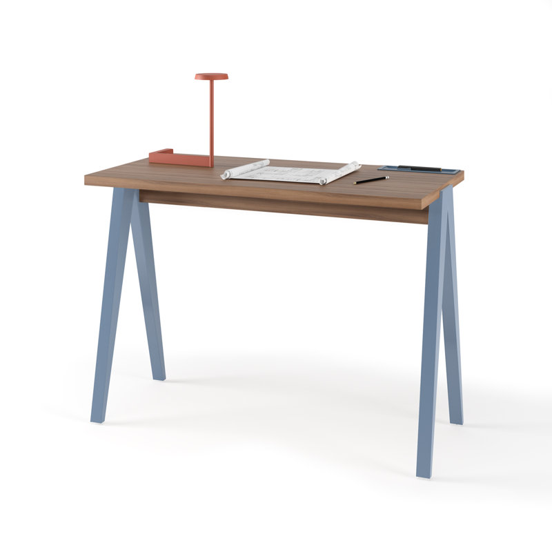 Gundrath Solid Wood Base Writing Desk, Blue, Walnut