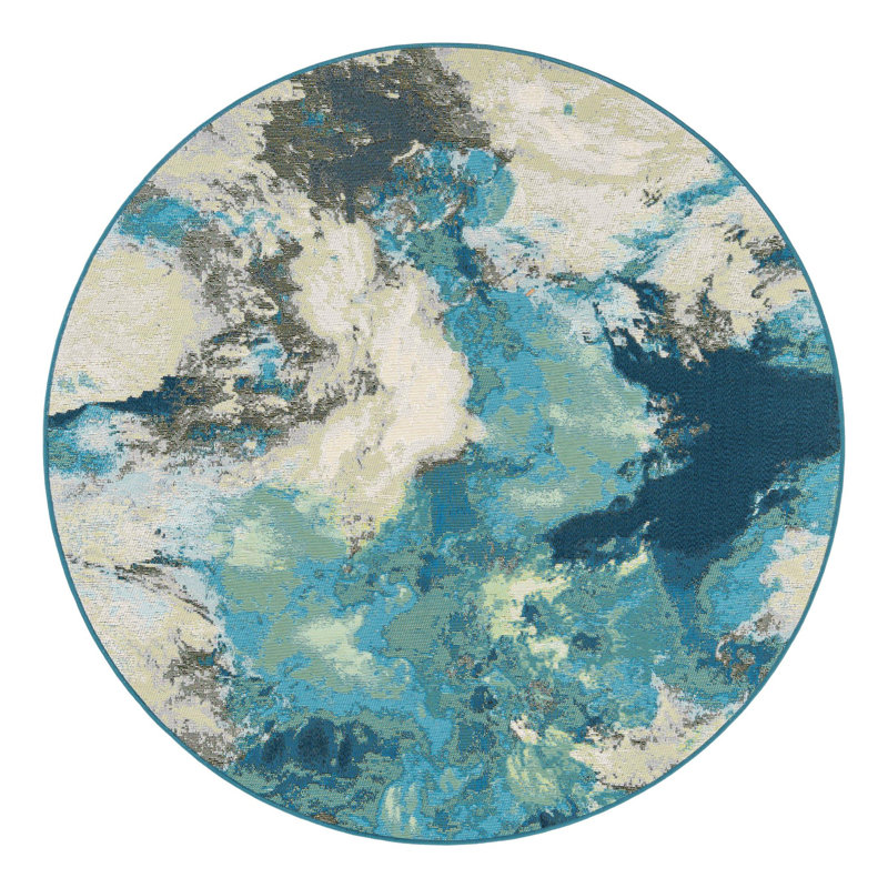Keazia Indoor/Outdoor Area Rug, Round 5'3"